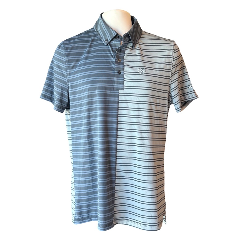 G/Fore Split Stripe Golf Polo Shirt Blue Men's Size Small New With‎ Tag